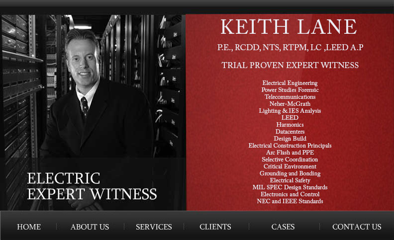 Electrical Expert witness menu